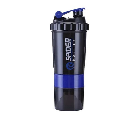 3 Schicht Shaker Bottle 550ml Proteinmix Shake Cup mit Pillendose Sport Fitness