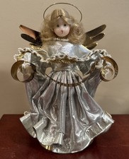 VTG Wax Angel Christmas Tree Topper Pauline Leidel Spreen W. Germany Doll ~READ