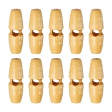 10pcs Wooden Toggle Buttons 30mm Single Hole Olive Sewing Button, Beige