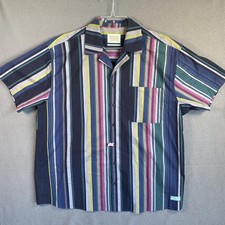 Scotch  Soda Shirt Mens XL Multicolor Stripe Short Sleeve Button Up Camp Casual
