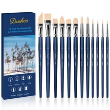 Artist Paint Brushes Set, 12 Pcs Watercolor Brushes Professional, Water Color Br