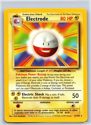 Electrode 21/102 Rare Base Set Unlimited Pokemon NM/M 619-1