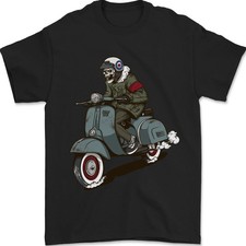 Camiseta Hombre Skull Scooter Biker Motorcycle 100% Algodón - Modelo 5000