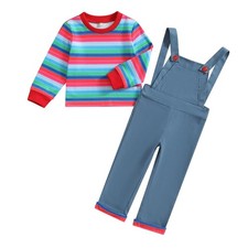 YZXWTXR Kids Halloween Chucky Doll Costume for Toddler Boys Cosplay Outfits Blu