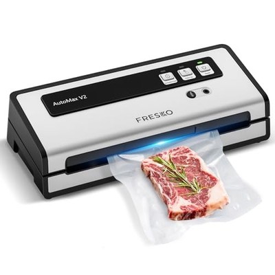  Vacuum Sealer Machine with Automatic Bag Detection, Machine + 10 Bags Silver