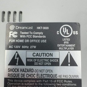 Sega Dreamcast Video Game Console Gray HKT-3020