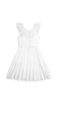 NEW Polo Ralph Lauren Girls' Eyelet-Embroidered Cotton Voile Dress, White, S 12.