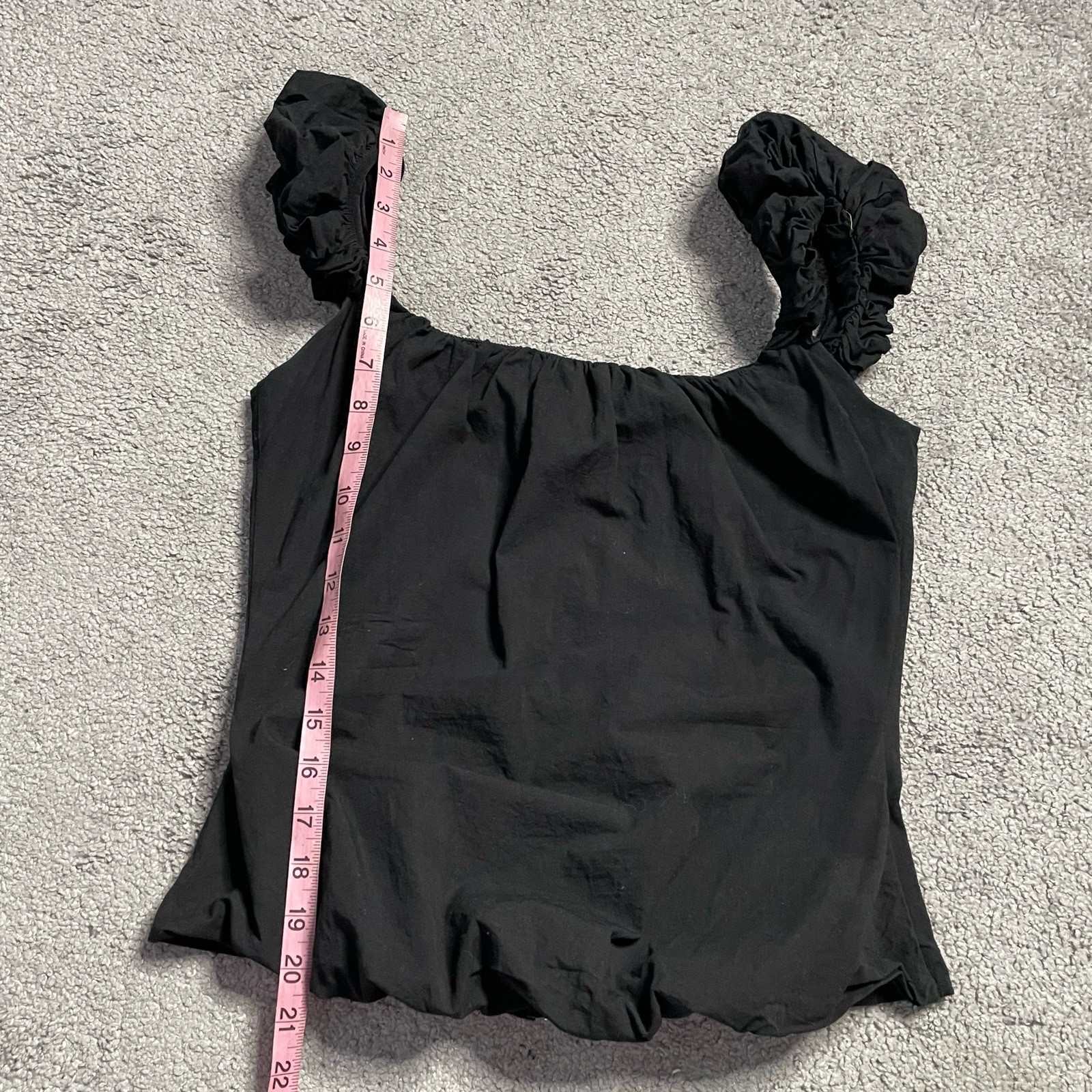 Pixie Market Black Ruffled Sleeve Seersucker Zip … - image 3