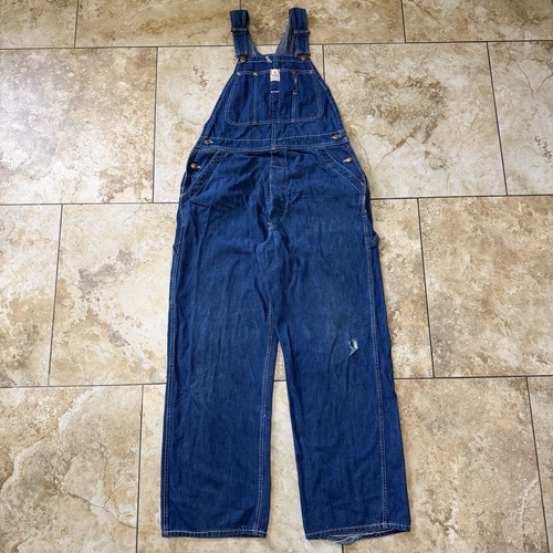Vintage 50s Scotts Level Best Union Made Denim Sanforized Overalls 34x30 1950s
