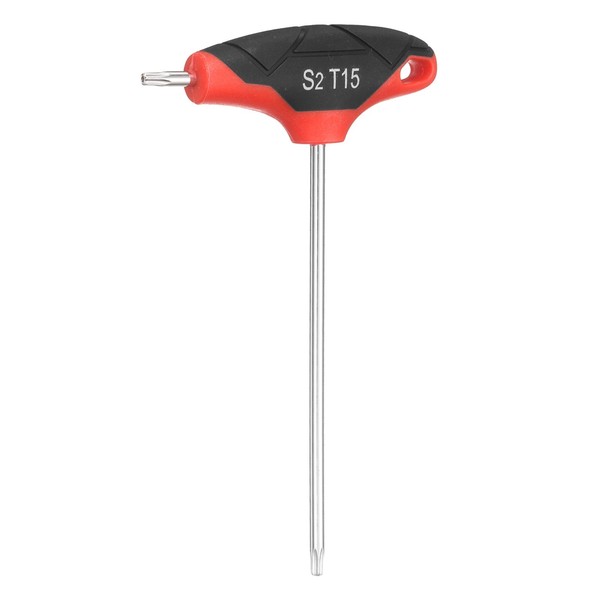 T-Griff Torx SchlüSsel T15 S2 Stahl Torx Schraubendreher, Rot Schwarz-image