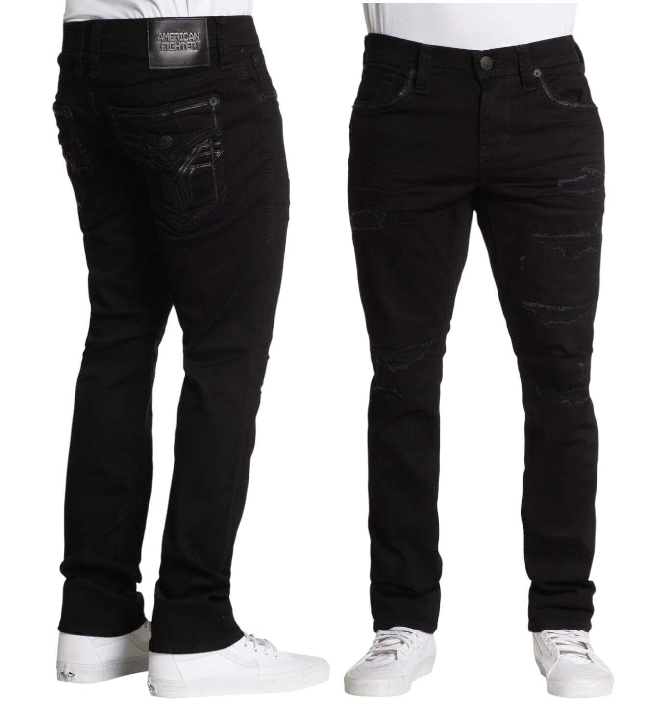 American Fighter Mens Jeans Defender Black Rinse Inseam 34 15490₽