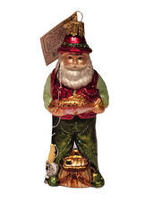 2018 Old World Christmas Outdoors Fly Fishing Santa Glass Ornament