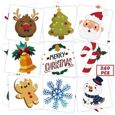 winthrop 240 Pcs Bulk Christmas Temporary Tattoos for Kids, Individually Wrap...