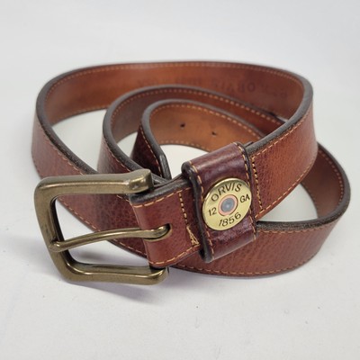 Orvis Bison Shotshell Belt 42 Saddle Leather Hunting Shotgun  display picture 1