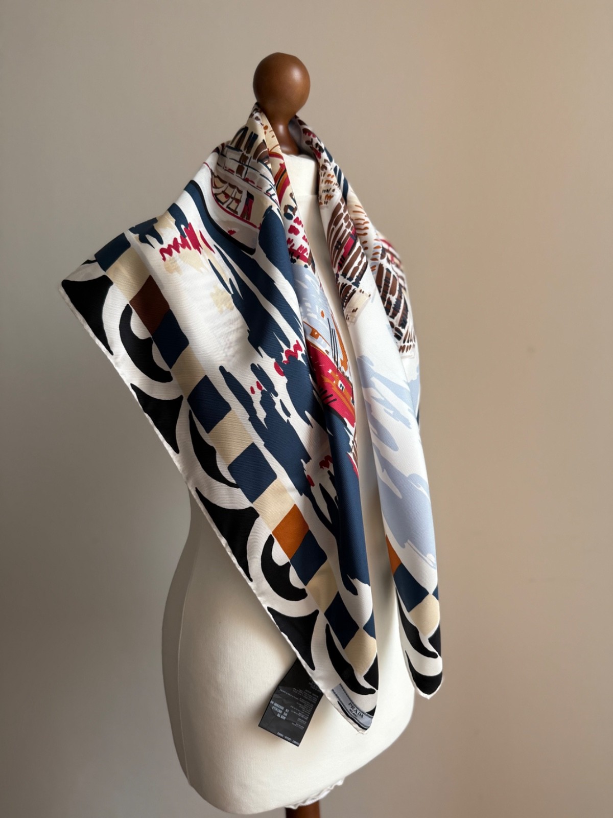 Prada  Silk Scarf 100% Original #304 thumbnail 5