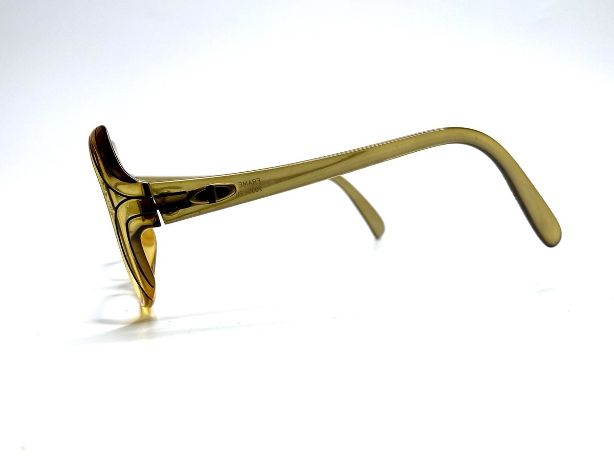 VTG Christian Dior Amber Yellow Green Clear Oval Glasses Germany
