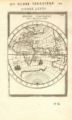 ÖSTLICHE HEMISPHÄRE. Europa Asien Afrika. Australien unvollständig. MALLET 1683 Karte