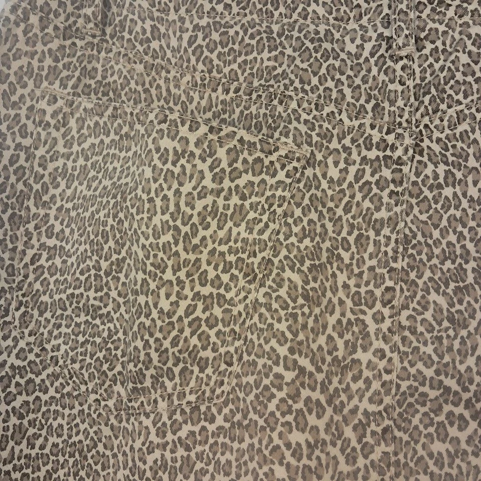 Pantalones de mezclilla vintage LIZ CLAIBORNE 10 estampado de leopardo falda marrón tostado informal cortos Foto 4 de 4