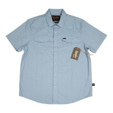 Howler Bros H Bar B Shirt Men's LARGE Pearl Snap Lockhart Floral Blue NEW