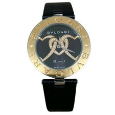 Reloj Corazón BVLGARI B.zero1 M40155 18K PG SS Negro Diamante Caja y Papeles B-zero1