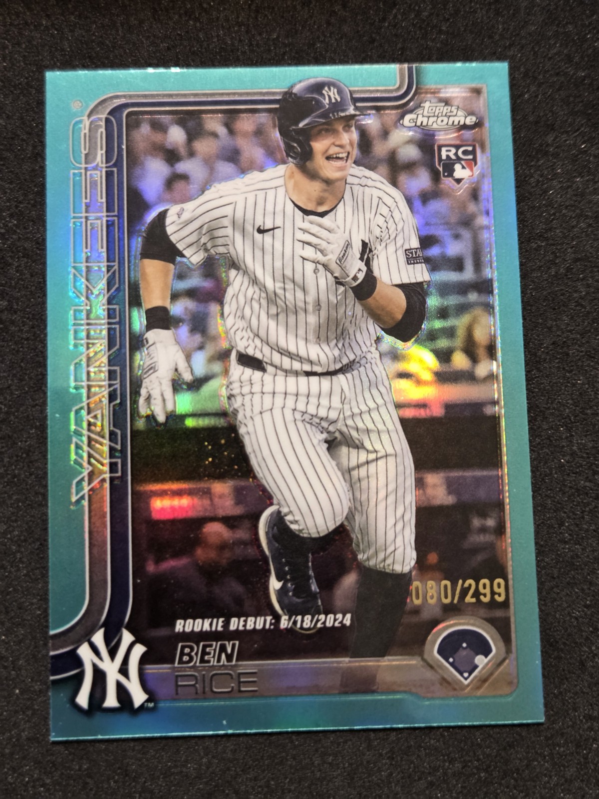 2025 Topps Chrome Update Rookie Debut UCS139 Ben Rice Teal Refractor /299 (RC)
