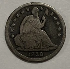 1838 Small Stars - Seated Liberty Half Dime - Exact Coin Imaged #SL100