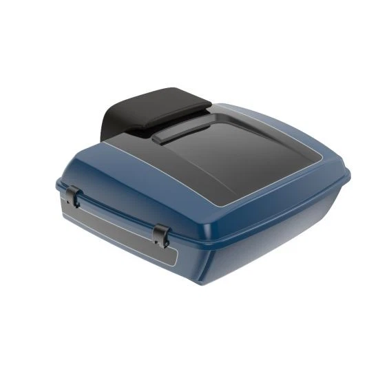 Soporte de montaje Reef Blue/Vivid Black Chopped Tour Pack 2-UP para 97+ Harley Foto 3 de 4