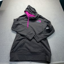 The North Face Women's M Gray Pink Cowl Neck Pullover Hoodie