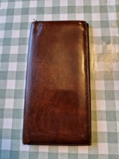 Vintage Dunhill Long Coat Wallet Brown Green Leather Mens