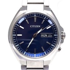 Citizen Attesa H100 R014234 Solar Quartz Titanium Silver Blue From Japan