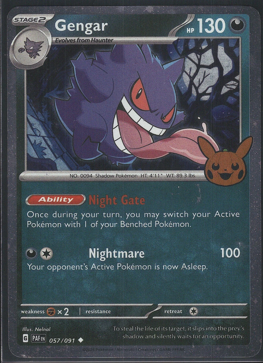 pokémon trick or trade gengar holographic card 2022 (TRICK TRADE) #057 PSA GEM MT 10 RarityHolo Rare Hit Points130 HP Darkness Pokémon Card Gengar Holo Rare