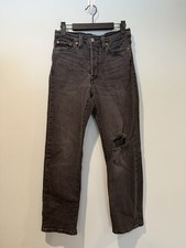 Levis Wedgie Straight Jeans Women 27 High Rise Stretch Cotton Distressed Travel