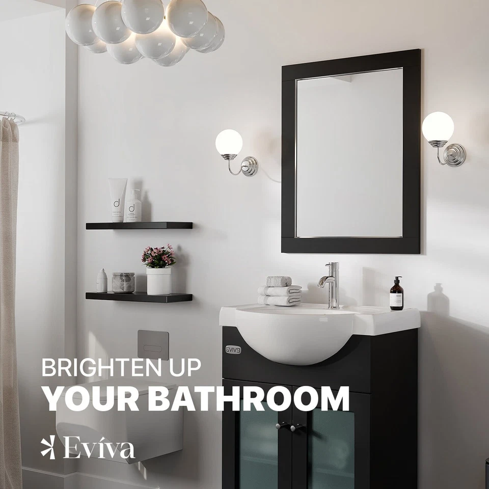 Eviva Aberdeen 24-inch Espresso Wooden Framed Bathroom Wall Brown - Image 3 of 4