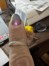925 Sterling Silver Textured Signed Band Toe ...
