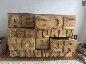 Rare Pottery Barn Wooden ABC Alphabet Letter Dresser! Solid Wood! Excellent!