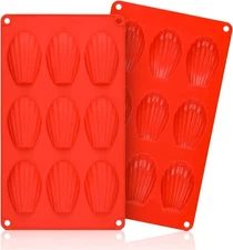Silicone Madeleine Pans - 9 Cups Madeleine Mold for Small Cake, Chocolate, Cooki