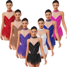 Womens Bodysuit Ballettbody Dancewear Knitwear Dress Tassel Leotard Ballet Suit