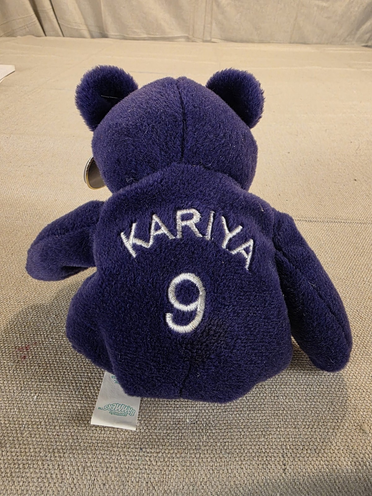 Vintage 1999 Paul Kariya #9 Salvino's Bammers NHL Plush Bear Used