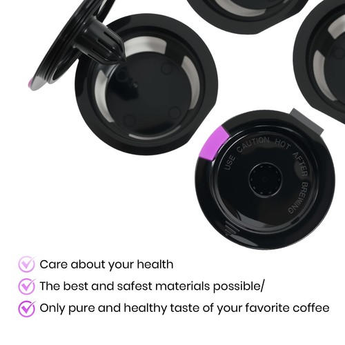 Confezione 4 Tazze K Riutilizzabili per Keurig - Filtri Caffè Ricaricabili Senza BPA | Fit 1.0 - Foto 7 di 7