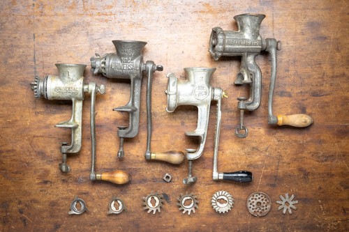 (4) Meat Grinders, Griswold, Universal, Alexanderwerk, Attachments, Food Grinder