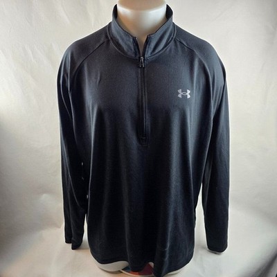 Under Armour Shirt Mens XXL Black Quarter Zip Athletic Training Lightweight