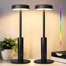2 Pack Small Cordless Table Lamps Rechargeable,5000mAh Battery Operated Porta...