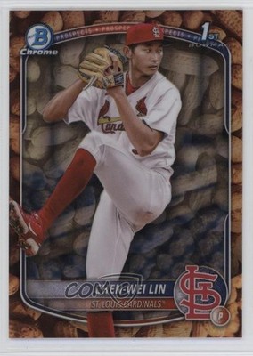 2025 Bowman Chrome Prospects Peanuts Refractor Chen-Wei Lin #BCP-141 1b03
