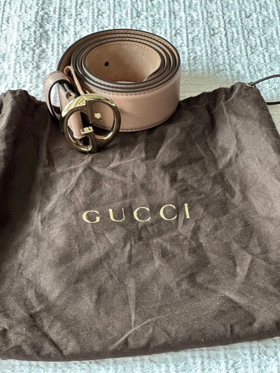 Ceinture cuir Gucci nude taille 80 NEUVE 013