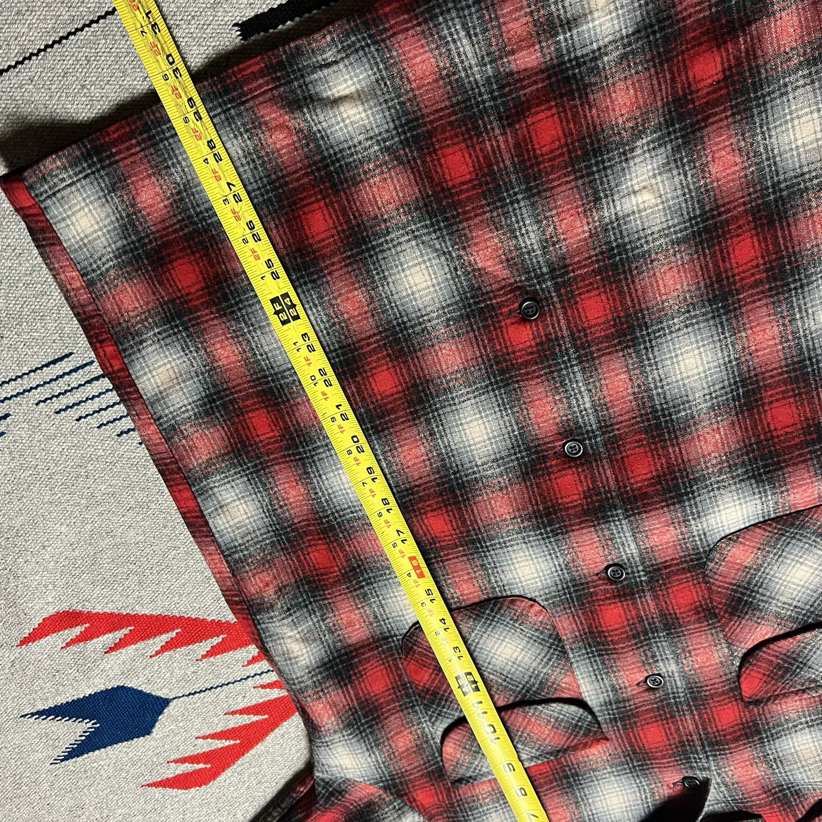 Pendleton Wool Plaid Loop Collar Board Shirt Flan… - image 7