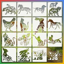Animal Flower Stencils for Crafts Reusable 15Pcs Stencils 5.9X5.9 Inch 