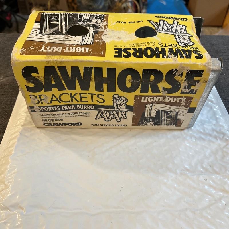 Crawford CP No.87 - Sawhorse Brackets Pair USA Made Original Box NOS