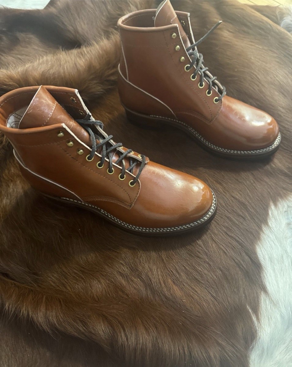 John Lofgren Steel Gang Boots Camel Shinki Horsebutt Size 9E | eBay