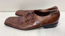 Stacy Adams Men Dress Shoes Brown Leather Oxfords Textured Lace-Up 14
