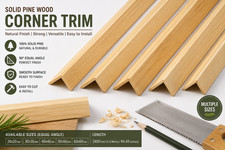 2.4m Pine Corner Trim Wooden Angle Beading Decorative Timber Edge Moulding